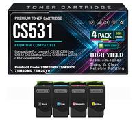 para Lexmark CS531dw CX532adwe CS632dwe CX635adwe Cartuchos de tóner 75M20K0 75M20C0 75M20M0 75M20Y0 Tóner para Lexmark CS531 CS632 CX532 CX635 Impresoras con Chip