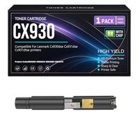 para Lexmark CX930DSE, CX931DSE, CX931DTSE Cartuchos de tóner CX930 Compatible 85D0HK0, 85D0HCO, 85D0HMO, 85D0HY0 Tóner con Chip Alto Rendimiento