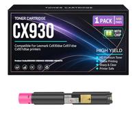 para Lexmark CX930DSE, CX931DSE, CX931DTSE Cartuchos de tóner CX930 Compatible 85D0HK0, 85D0HCO, 85D0HMO, 85D0HY0 Tóner con Chip Alto Rendimiento