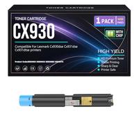 para Lexmark CX930DSE, CX931DSE, CX931DTSE Cartuchos de tóner CX930 Compatible 85D0HK0, 85D0HCO, 85D0HMO, 85D0HY0 Tóner con Chip Alto Rendimiento