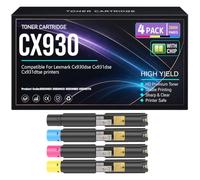 para Lexmark CX930DSE, CX931DSE, CX931DTSE Cartuchos de tóner CX930 Compatible 85D0HK0, 85D0HCO, 85D0HMO, 85D0HY0 Tóner con Chip Alto Rendimiento