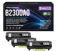 para Lexmark MB2338adw MB2442adwe MB2546adwe MB2650adwe Cartuchos de tóner B2300A0 Negro para Lexmark B2338dw B2442dw B2546dw B2650dw Impresoras con Chip 3000 páginas,B2300A0-3PC