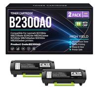 para Lexmark MB2338adw MB2442adwe MB2546adwe MB2650adwe Cartuchos de tóner B2300A0 Negro para Lexmark B2338dw B2442dw B2546dw B2650dw Impresoras con Chip 3000 páginas,B2300A0-2PC