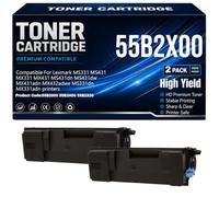 para Lexmark MS431dn MS431dw MX431adn MX432adwe MS331dn MX331adn Cartuchos de tóner Compatible 55B2X00 MS331 MS431 MX331 MX431 Tóner con Chip 20.000 páginas