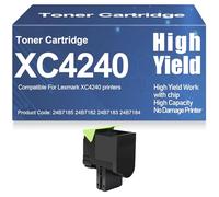 para Lexmark XC4240 Cartuchos de tóner con Chip Compatible 24B7185 24B7182 24B7183 24B7184 Cartucho de tóner Alto Rendimiento para Lexmark XC4240 Impresoras,Cyan-XC4240