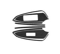 Para Lexus RC300 RC350 RC200T 2015-2022 Etiqueta Ajuste Interior Fibra Carbono Real Accesorios Decoración Botón Interruptor Elevación Ventana Interior Coche Cubierta Panel(RHD Black)