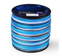 Para línea de pesca trenzada de 4 hebras Pe Camo azul, 500 m de longitud, fundición suave de alta resistencia para cero memoria, impermeable, para pesca de agua salada y agua dulce (4.0/40 libras