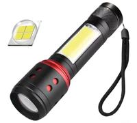 para linterna Camping Senderismo 1800 Lúmenes para zoom para | Chip XHP50, 1800 lúmenes máx, para zoom mecánico, para batería recargable, ideal senderismo(A)