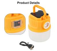 para linterna Solar Camping 4 Modos Gancho Colgante para linterna | Carcasa PC , para zoom enfoque amplio, para carga USB solar, uso interior versátil(yellow C51)
