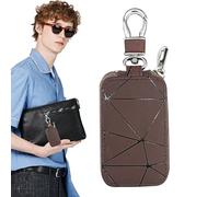 Para llave de coche con mando a distancia | Organizador con diseño geométrico | Protector de piel sintética PU para llaves de coche - Para mujeres, hombres, conductores, pequeños objetos y uso
