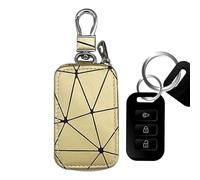 Para llave de coche con mando a distancia, organizador protector de diseño geométrico - Protección de piel sintética para llaves - Para mujeres, hombres, conductores, tarjetas, monedas y objetos