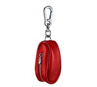 para Llave de Coche Estuche para Llaves de Coche de Piel de Vaca con Cremallera y Llavero portátil, de Color Liso.(Red)