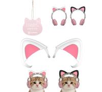 Para Logitech Zone Wired 2 lindas orejas de gato - Decoración de auriculares Kawaii desmontable, accesorio flexible y reutilizable para auriculares de oreja, color blanco