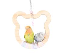 para loros - Juguetes de adiestramiento inseparables de madera con forma de oso - Juguete natural colgante, para juego diario guacamayos conuro periquitos veterinarios refugios zoológico