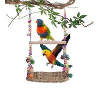 para Loros - Juguetes para Pájaros s de Percha de Madera - Accesorios para Jaulas De Cacatúas Y Juguetes Masticables De Mimbre para Ejercicio De Trepa Y Equilibrio
