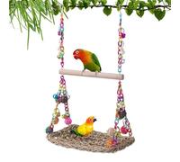 para Loros | Percha De Madera para Pájaros Y para Periquitos,Accesorios para Jaulas De Cacatúas Y Juguetes Masticables De Mimbre para Ejercicio De Trepa Y Equilibrio