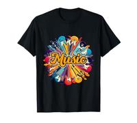 Para los amantes de la música y guitarristas, diseño de guitarra colorida rock Camiseta