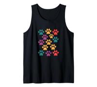 Para los amantes de los perros, divertido diseño gráfico de lindas huellas de perros Camiseta sin Mangas