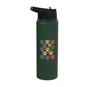 Para los amantes de los perros, divertido diseño gráfico de lindas huellas de perros Stainless Steel Insulated Water Bottle
