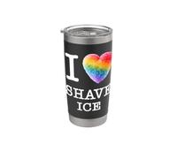 Para los fans únicos de Hawái: I Love Shave Ice_white text Vaso térmico de acero inoxidable de doble pared
