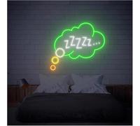 para Luces de Fiesta de neón Lámpara de Ambiente Relajante Buenas Noches, Duerme Bien, letreros neón con Luces Brillo Ajustable(A,40cm)