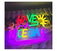 Para luces de neón para decoración de paredes. Decoración de luz neón Have A Nice Day para letrero Letrero iluminación LED regulable 21x30cm