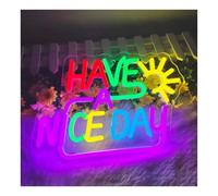 Para luces de neón para decoración de paredes. Have A Nice Day para letrero de neón para Letrero iluminación LED regulable 21x30cm