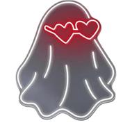 Para luces de neón para decoración de paredes. Lámpara relajante para letreros de neón. Fantasmas alimentados por brillo ajustable. Gafas amor para luces