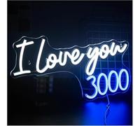 Para luces de neón para decoración de paredes. Letrero de neón con letras coloridas para iluminación interior "Te amo 3000", decoraciones para bodas, luz