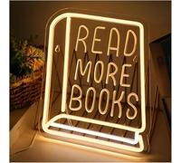 Para luces de neón para decoración de paredes. Letrero de neón decorativo para leer más libros, luz LED para sala estudio, aula, biblioteca, anima a la gente a amar lectura