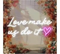 Para luces de neón para decoración de paredes. Letrero de neón "El amor nos hace hacerlo" para decoración pared, boda, hogar y compromiso (42 x 20 cm)(2)