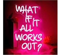 Para luces de neón para decoración de paredes. Letrero de neón LED decorativo "¿Qué pasa si todo funciona?", luz para dormitorio, lectura, oficina, pared, 27,5x41cm