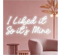 Para luces de neón para decoración de paredes. Letrero de neón "Me encanta, así que es mío", decoración para para fiestas, hogar, dormitorio, bar, 42 x 20 cm(Blanco)