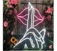Para luces de neón para decoración de paredes. Letrero luminoso de neón con letras coloridas para iluminación interior, labios secretos y uñas en los