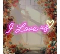 Para luces de neón para decoración de paredes. Letrero luminoso "Te amo" para decorar la pared de tu boda, dormitorio, propuesta matrimonio, 42 x 13 cm(2)