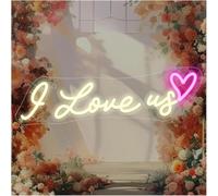 Para luces de neón para decoración de paredes. Letrero luminoso "Te amo" para decorar la pared de tu boda, dormitorio, propuesta matrimonio, 42 x 13 cm(1)