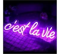 Para luces de neón para decoración de paredes. Letreros de neón con letras coloridas para iluminación interior "C'est La Vie" para decoración paredes
