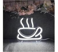 Para luces de neón para decoración de paredes. Para la palabra prestada de lámpara neón Taza café para letreros(Blanco)