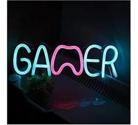 Para luces de neón para decoración de paredes. Para lámpara de neón Gamer LED para letrero para luz nocturna alimentada 30,8 cm × 10,5