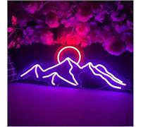 Para luces de neón para decoración de paredes. Para lámpara de neón préstamo palabra Montaña para letrero Luz colorida(Purple Red)