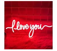 Para luces de neón para decoración de paredes. Para letrero de neón Te amo Dormitorio Decoración para colgar en la pared Letreros Lámparas alimentadas(17.6cmx40cm)