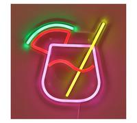 Para luces de neón para decoración de paredes. Para Vaso de jugo sandía para letrero neón con alimentación por para y regulación intensidad para luz