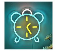 Para luces de neón para decoración de paredes. Reloj para letrero de neón con alimentación por para y regulación intensidad para luz