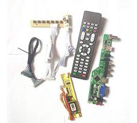 Para M150X4-L06/L08 inversor+mando a distancia+teclado 2CCFL LVDS 20Pin LCD panel T.V53 tarjeta de unidad HDMI VGA AV USB RF DIY kit (LM150X08-A5)