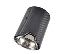 Para M2 F87 F80 M4 F82 F83 de escape automóviles fibra carbono cola silenciador Consejos Pipe Coche Embellecedor Escape(Silver Inlet 67mm)