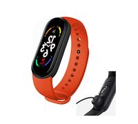para M7 Smart Bracelet Watch, Pulsera Band Fitness Tracker Watch Pulsera Inteligente a Prueba de Agua Smartband Reloj de Ritmo cardíaco Presión Arterial Relojes Inteligentes Monitores (Rojo)