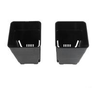 Para macetas cuadradas de plástico de 8 cm, contenedores de flores de hierbas en miniatura con agujeros de drenaje, macetas apilables para balcón, patio, jardinería urbana, negro o blanco, 20 (negro)