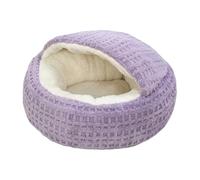 Para mascotas con techo, pequeña cueva antiansiedad para gatos, con junta antideslizante, extraíble, iglo cálido, dormitorio, apartamento, decoración del hogar, bloque (café oscuro)