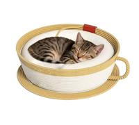 para Mascotas | Rascador con Forma De Taza De Café,Casita Interior De Cuerda De Algodón Tejida | para Escritorio Dormitorio Ventana Auto Sofá Mesa Hogar Invierno