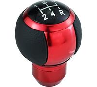 para mayoría vehículos automotrices manuales Perilla Palanca Cambios Coche Cabezal Palanca Cambio Marchas Cuero PU luz transmisión Bola 5 velocidades Pomo Palanca Cambios( Red)